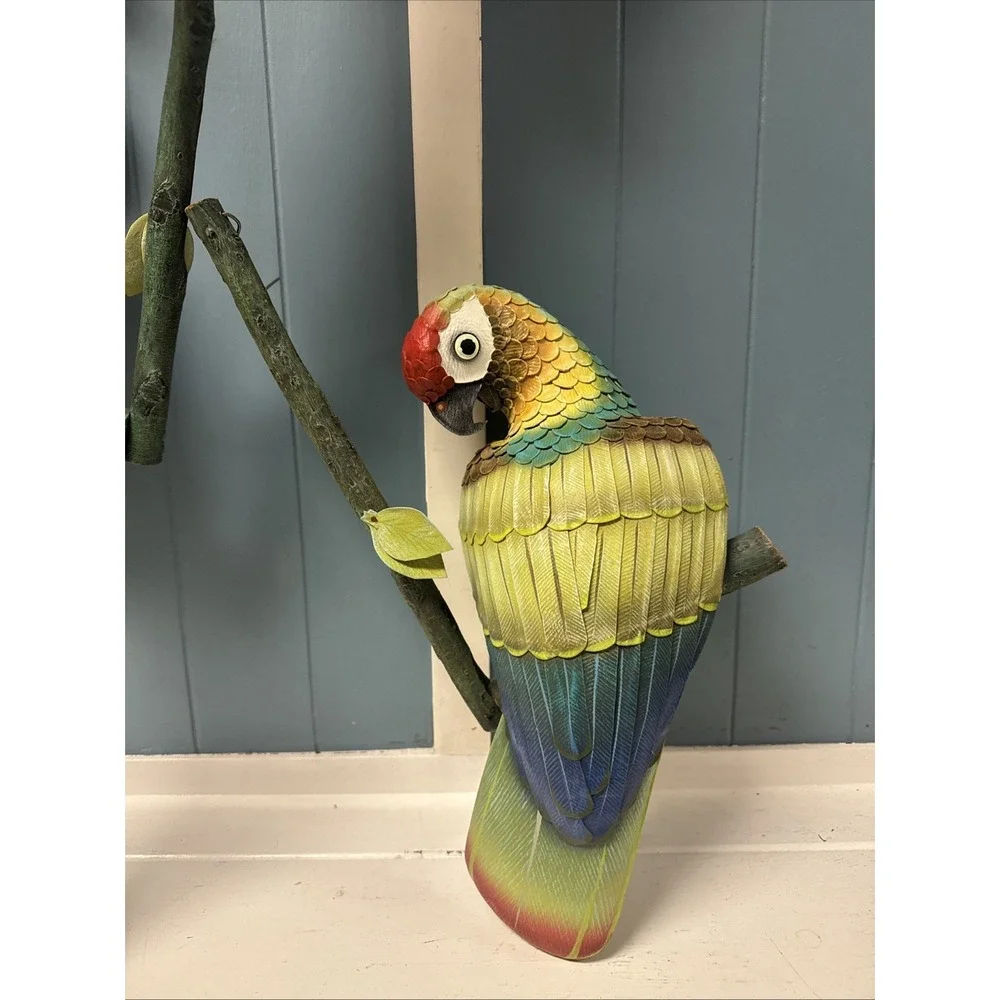 4 Large Hanging Parrot Patio Garden Statues Yard Wildlife Birds Restaurant Decor